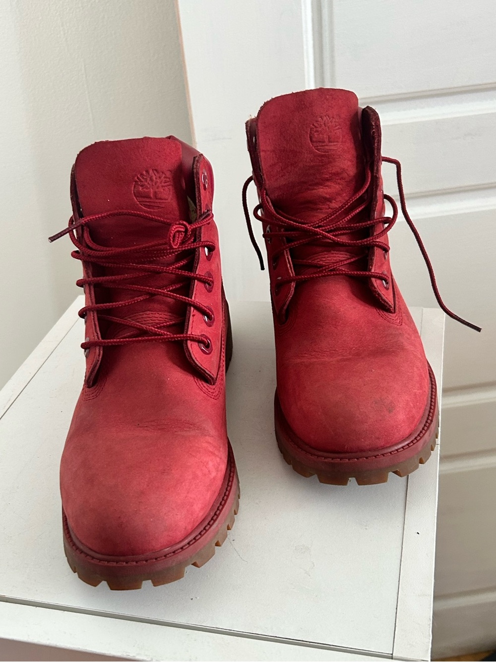 Timberland Red Nubuck 6-Inch Lace-Up Boots EU 38 Women’s
